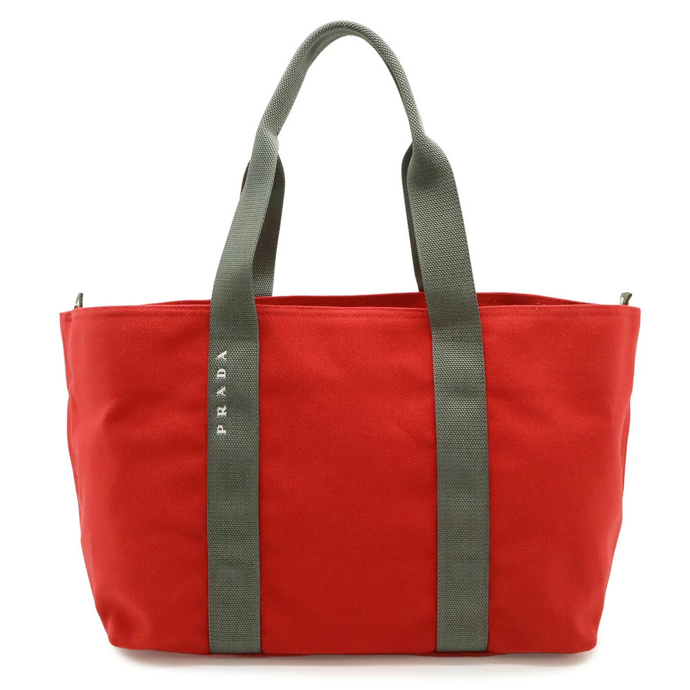 Prada Sport Canapa Gym Tote Bag Shoulder Hobo Canvas SCARLATTO Red